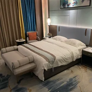 Factory outlet hotel suites furniture rest home grey bedroom set king hotel bedroom ottoman super king bed