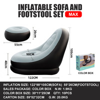 Nouveau canapé gonflable de style américain en PVC écologique, pliable, inclinable, canapé-lit d'extérieur, repose-pieds, fauteuil floqué