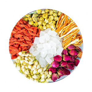 Vente en gros personnalisé <span class=keywords><strong>rose</strong></span> jasmin mandarine zeste wolfberry chrysanthème sucre de roche santé thé parfumé - Product Image 3