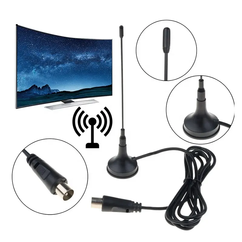 Migliora la potenza del segnale digitale/analogico e la qualità del segnale Mini Antenna HDTV DVB-T Freeview 5dBi Antenna TV digitale