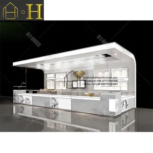 Custom Shopping Mall Jewelry Kiosk Layout Design Retail Showcase Counter Display Stand Shop Furniture For Jewelry Kiosk