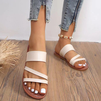 Pasokan Langsung Pabrik Sandal Wanita Kasual Outdoor Musim Panas, Sandal Datar Anti-Selip untuk Wanita, Penjualan Panas