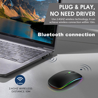 Ratón personalizado plano Usb C recargable Rgb Bluetooth ratón modo Dual ratón para iPad plata
