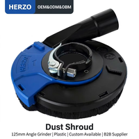 HERZO Protection anti-poussière en plastique de 125 mm pour meuleuse d'angle, outil de protection pour le meulage à sec des surfaces, collecteur de poussière pour meuleuse d'angle à batterie