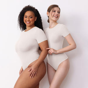 Body de Una Pieza para Mujer, de Manga Corta, Ajustado, con Control Firme, Transpirable, Sin Costuras, Sensación de Bruma, Ropa Exterior, Tipo Tanga - Product Image 2