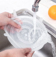 Couvercles extensibles réutilisables en Silicone, 6 pièces, produits alimentaires, extensibles