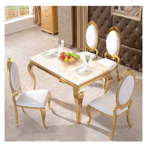Gambe speciali <span class=keywords><strong>in</strong></span> acciaio inossidabile per la casa di lusso moderna e tavolo da pranzo con piano <span class=keywords><strong>in</strong></span> <span class=keywords><strong>vetro</strong></span> temperato - Product Image 1