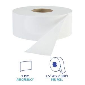 Papier toilette en rouleau JRT Jr en bambou monocouche Boardwalk BWK 6101, longueur 2000', largeur 9,125'' - Product Image 1