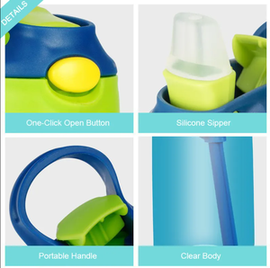 Good Design Tritan Pc Kids 480ml Water Bottle With <b>Straw</b> Leak Proof <b>Reusable</b> Durable Plastic Boys Girls Drink Bottle - Product Image 5