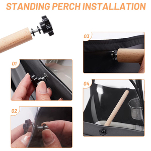 Mochila Transpirable para Pájaros con Percha para Loros, Animales Pequeños, Viajes en Interiores y Exteriores, Mochila Transportadora para Mascotas - Product Image 6
