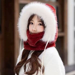 Winter Hat Woman Neck Hat Integrated Lei Feng Hat Ear Protection Windproof Warm Hat Thickened Bike Head Cap - Product Image 1