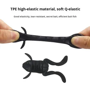 Nuovo modello di esca di <span class=keywords><strong>rana</strong></span> che calcia le gambe sistema di superficie esca ad alta imitazione vera esca morbida per la testa di serpente di pesce mandarino basso - Product Image 3