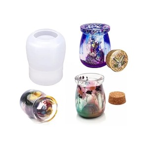 Lưu trữ <span class=keywords><strong>Jar</strong></span> Silicone khuôn với nắp <span class=keywords><strong>Jar</strong></span> nhựa khuôn tự làm đồ trang sức lưu trữ hộp bút chủ trang trí nhà nhựa thạch cao xi măng khuôn - Product Image 5
