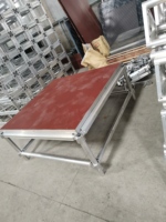 Scène mobile en aluminium réglable pour les événements, pieds à verrouillage rapide, plateforme de scène modulaire légère pour la mise en place de mariages, utilisation en exposition