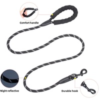 Laisse de chien à poignée rembourrée souple Offre Spéciale laisse de chien personnalisée réfléchissant tressé en nylon corde ruban d'impression variété couleur chien