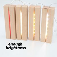 Support de lampe rectangulaire en cristal à LED en bois pour acrylique – Grande Vente