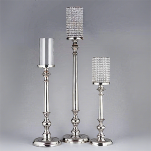 Support de bougie en aluminium personnalisé, support de pilier en cristal, décoration intérieure pour mariage, maison, hôtel, vente chaude - Product Image 1