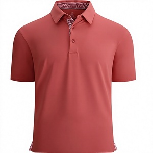 Polo Rojo de Manga Corta para Hombre, Tejido, Corte Casual, Largo Regular, Diseño con Botones - Product Image 1