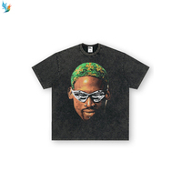 Camiseta Vintage Estilo Hip Hop con Diseño Gráfico de Dennis Rodman, Personalizada OEM, Talla Grande