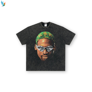 T-shirt personnalisé à col rond, coupe ample, épaules tombantes, impression DTG, pour les fans de basketball et de hip-hop - Product Image 6