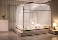 Tente moustiquaire pop-up instantanée pliable renforcée à trois portes en tissu de maille d'été de style yourte mongole