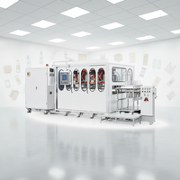 Machine de thermoformage entièrement automatique pour boîtes à bonbons, contenants à sushi en plastique PET/PS/PP/PVC, avec moteur servo, écran tactile et pompe.