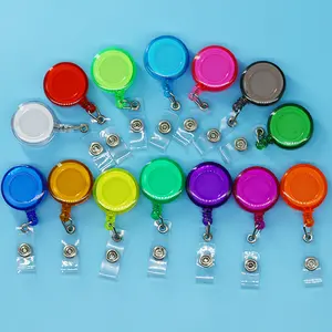 Assortiti Colori del Bicromato di Potassio di Plastica Retrattile ID Badge Reels Supporto Carabiner Reel Clip Su Supporti di IDENTIFICAZIONE Chiavi