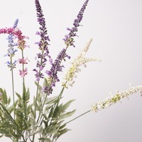 Bunga Lavender Buatan 66cm, Batang Lavender Ungu dengan Daun Berumbai untuk Dekorasi Rumah, Vas, dan Perlengkapan Foto