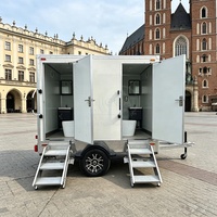 Promotion : Remorque WC Mobile 2 Postes à Essieu Unique avec Lavabo et Miroir pour Événements Extérieurs et Chantiers