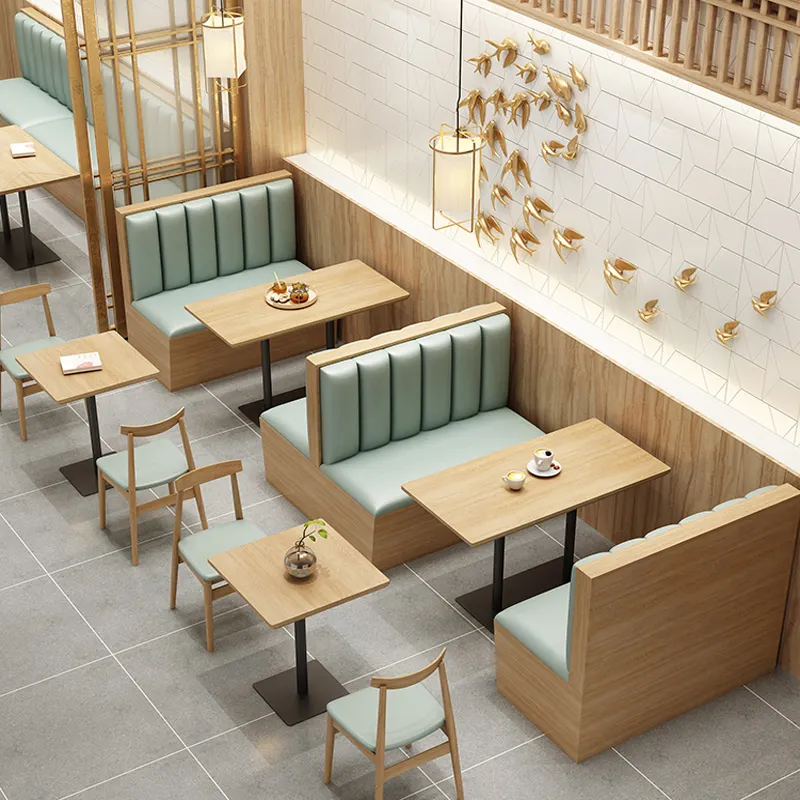 Set Perabotan Ruang Makan Modern Meja Makan Mewah Set Meja Restoran dan Kursi Kafe Tempat Duduk Sofa Makanan Cepat Saji