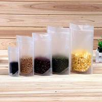 Vente en gros de sac d'emballage alimentaire pour animal de compagnie et nouilles avec fermeture à glissière transparente givrée