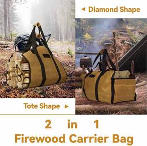 Free Sample Oxford Firewood Log <b>Carrier</b>: High-quality Firewood Holder <b>Storage</b> Tote <b>Bag</b> <b>for</b> Camping, Barbecuing - Product Image 3