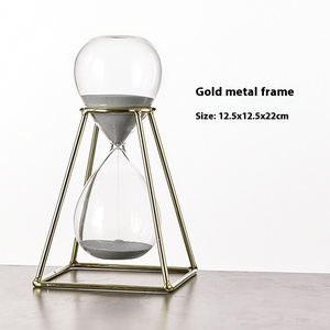 Bán buôn thủ công quà tặng lớn Antique kim loại khung vàng đồng hồ cát 10 phút cát hẹn giờ đồng hồ cát - Product Image 6