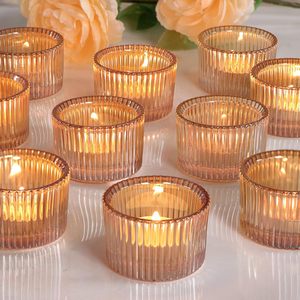 Support de <span class=keywords><strong>bougie</strong></span> cylindrique à motif vertical, style nordique romantique, pour bougies chauffe-plat, idéal pour la décoration intérieure et les soirées aux chandelles – Vente directe usine - Product Image 5