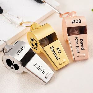 Silbato Grabado con Cordón, Silbatos Deportivos Personalizados de Acero Inoxidable para Entrenadores, Árbitros, Profesores - Product Image 1