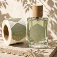 Étiquettes autocollantes personnalisées pour emballages de produits, résistantes à l'eau, avec logo de luxe, pour flacons de cosmétiques et de parfums en verre