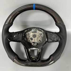 Volante de coche de cuero de fibra de carbono Real personalizado apto para Volkswagen VW Golf 8 GTI R volante de fibra de carbono - Product Image 2