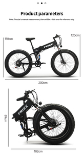 Bicicleta Plegable con Llantas Gruesas para Adultos, Bicicleta Todoterreno, Bicicleta Eléctrica con Batería Integrada, Bici Elettrica - Product Image 5