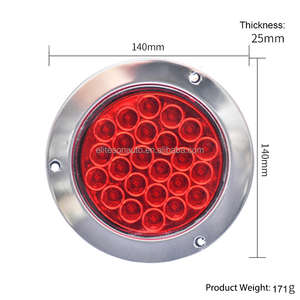 Feu arrière de camion Eliteson en plastique et acier, 4 pouces, 12V 24V, 24 LED, avec feu stop et anneau chromé, pour camionnette et <span class=keywords><strong>remorque</strong></span> - Product Image 3