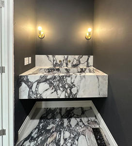 Meja Rias Marmer Calacatta Viola, Wastafel Kamar Mandi Marmer Violet, Unit Meja Rias Marmer dengan Urat Ungu - Product Image 4