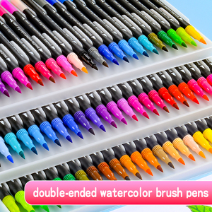 Stylos pinceaux à double pointe pour aquarelle |   12-120 couleurs, pointes fines de 0,4 mm et pointes pinceaux de 2 mm, inodores, non toxiques pour les livres de coloriage, l'art - Product Image 2