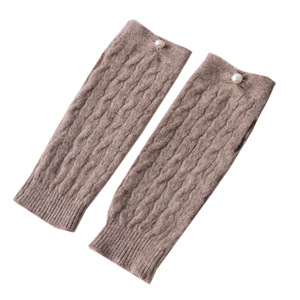 Jacquard Style tricot <span class=keywords><strong>laine</strong></span> rembourré bras manches chaud hiver demi-doigt longs gants pour l'extérieur et la pêche en gros - Product Image 3