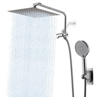 Ensemble de douche pressurisé en acier inoxydable de style américain avec grande pomme de douche carrée de type pluie à fixation au plafond