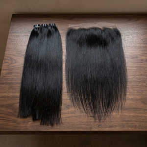 2021 Hot High Quality 100% Virgin Remy Human Hair Extensions Vietnam Bone Straight <b>Silky</b> Frontal Bundle HD Lace Machine Double - Product Image 3