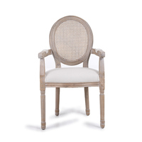Chaises de salle à manger en rotin, en bois de caoutchouc Durable, Design moderne, style Antique, en lin, de coton, gris