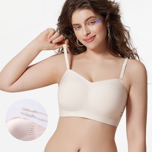 Boucles dorsales <span class=keywords><strong>soutien</strong></span>-<span class=keywords><strong>gorge</strong></span> sans bretelles contrôle de la graisse antidérapant sans couture <span class=keywords><strong>Push</strong></span> <span class=keywords><strong>up</strong></span> sans fil doux fines bretelles sans bretelles soutiens-<span class=keywords><strong>gorge</strong></span> pour femmes grande taille - Product Image 3