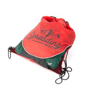 Bolsa con cordón de bolsillo frontal de poliéster con palanca de bloqueo con tirador de cremallera - Product Image 6