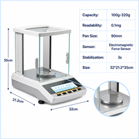 Balance analytique de haute précision 100g-320g 0,1mg, capteur électromagnétique, balance numérique pour laboratoire