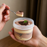 Contenant Rond en Plastique Transparent pour Desserts 16oz avec Couvercle à Vis Hermétique – Gobelet Commercial pour Mousse et Gâteaux à Emporter – Fournisseur d'Emballages Alimentaires