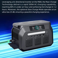 ANSIMSGO Perlengkapan Luar Ruangan Portabel 1800W 220V Eurocode Baterai LiFePO4 Inverter Gelombang Sinus Murni Kompatibel Panel Surya Mobil Jump Starter